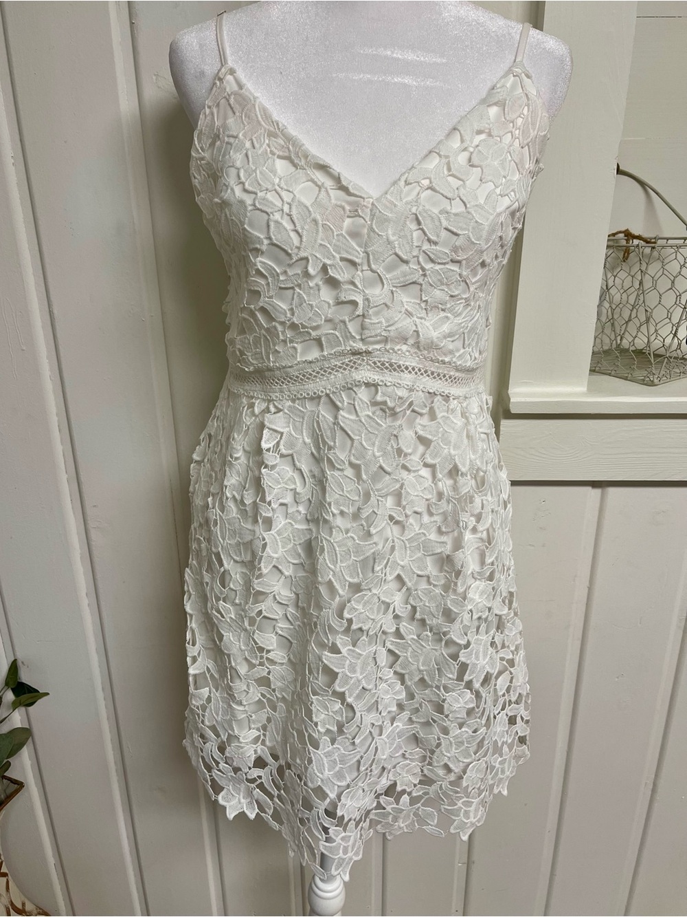 Lush White Floral Embroidered Dress